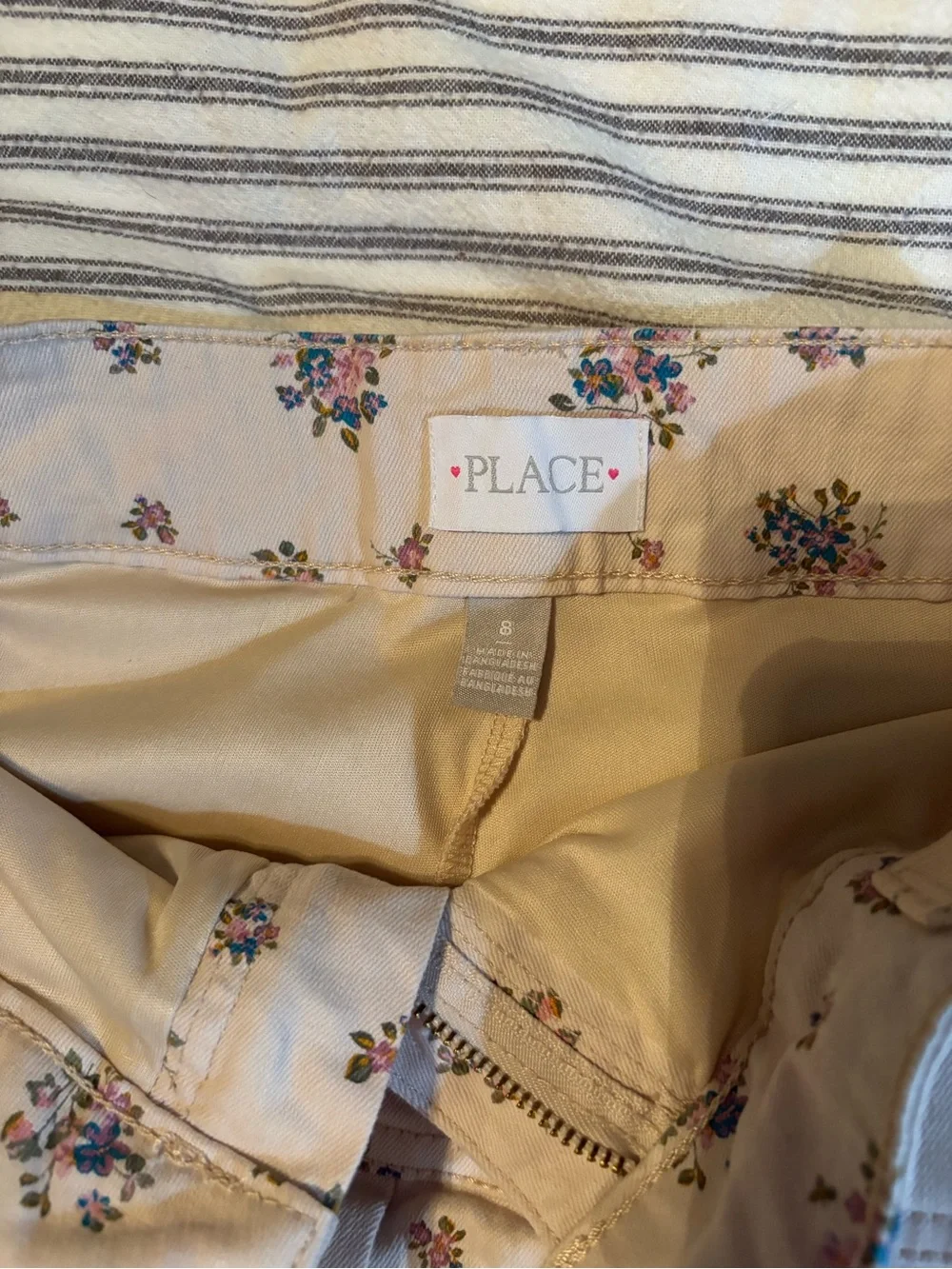 The Children's Place Floral Girls Jean Skort - size 8